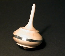 Tischkreisel mit Zinneinlage, Edelhölzer, 1 Stück
